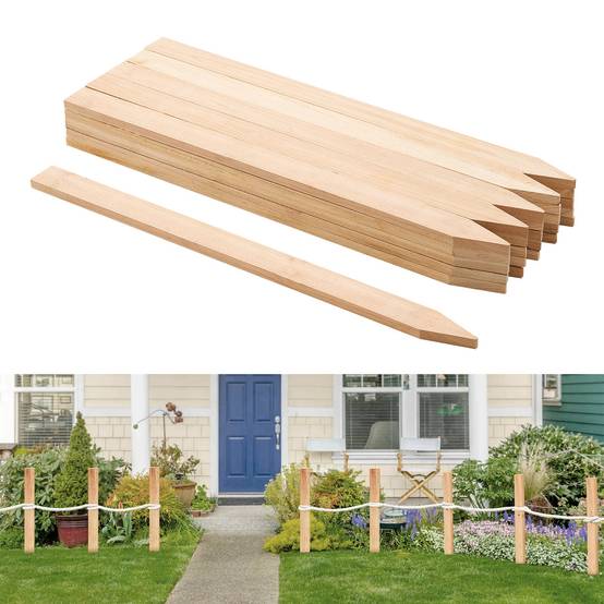 VEVOR Piquets de Clôture Jardin Bois Poteaux à Pointe 25 PCS 12,7x38,1x609,6 mm - Image 1