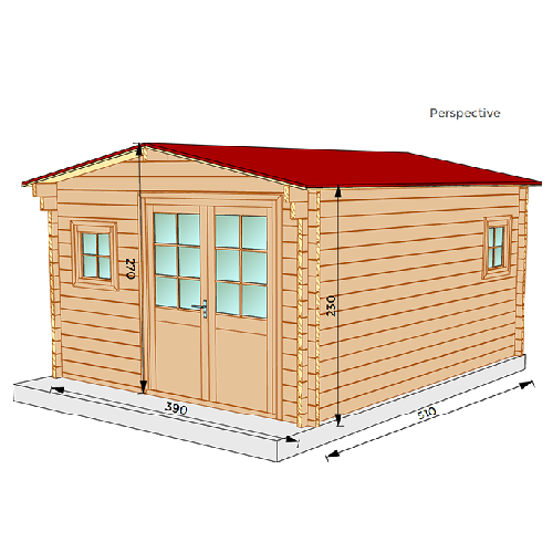 Studio de jardin OYONNAX 20m² - Bois Douglas épaisseur 55mm - Porte & fenêtres PVC - Toiture Bacacier avec voliges ss toiture - MON CHALET DE JARDIN - Image 5