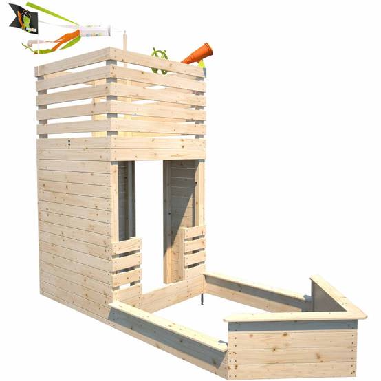 Soulet - Cabane bateau en bois extérieur avec bac à sable PIRATE - Image 1