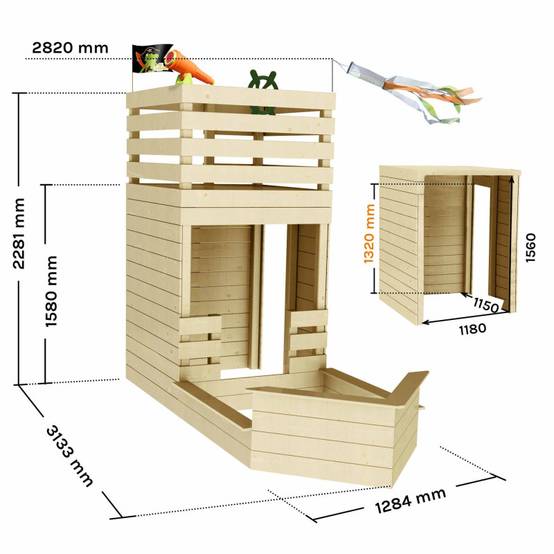 Soulet - Cabane bateau en bois extérieur avec bac à sable PIRATE - Image 9