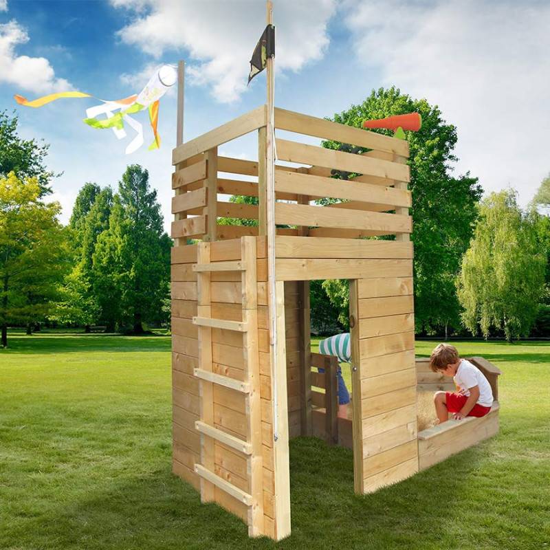 Soulet - Cabane bateau en bois extérieur avec bac à sable PIRATE - Image 2