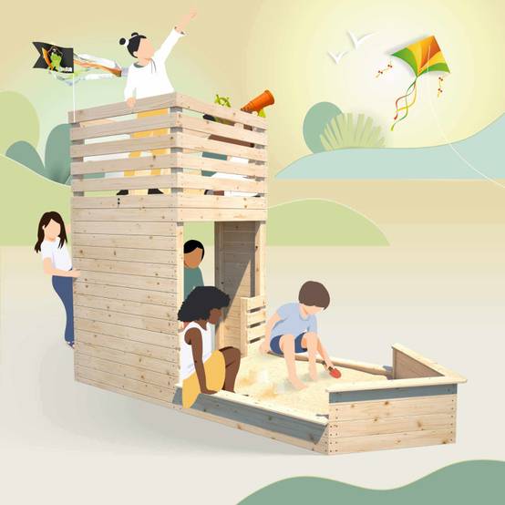 Soulet - Cabane bateau en bois extérieur avec bac à sable PIRATE - Image 8