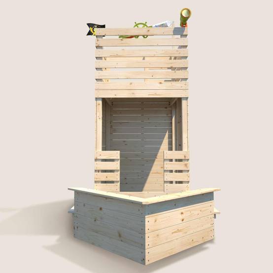 Soulet - Cabane bateau en bois extérieur avec bac à sable PIRATE - Image 3
