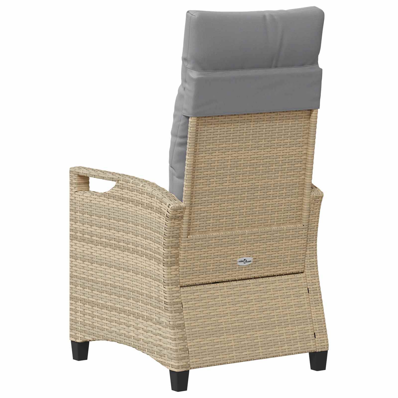 Chaise de jardin acier et polyester beige et gris clair 56 x 60 x 112 cm - PANGIVO - Image 7