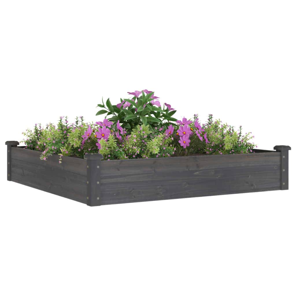 ComfortXL - Grand carré potager bois massif avec doublure jardin gris 120x120cm – ComfortXL Outdoor Living - Image 3