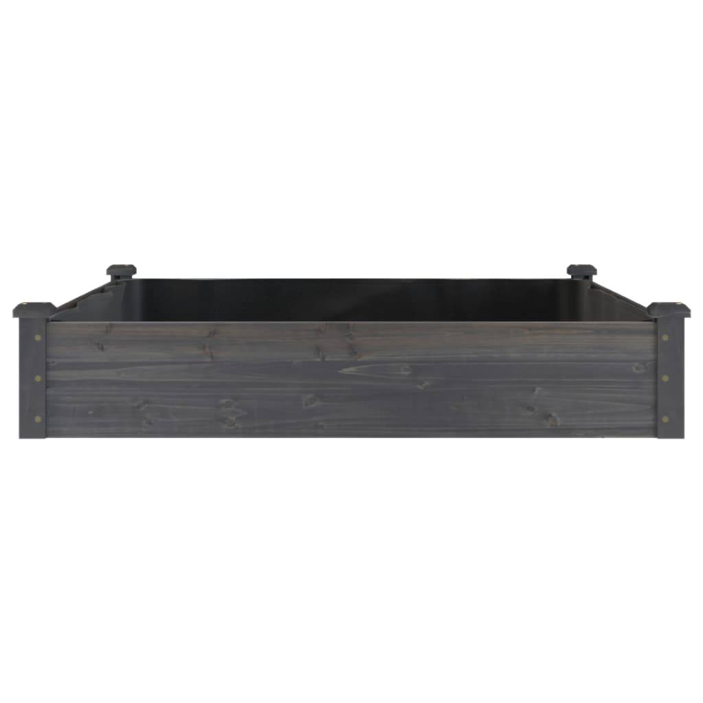 ComfortXL - Grand carré potager bois massif avec doublure jardin gris 120x120cm – ComfortXL Outdoor Living - Image 4