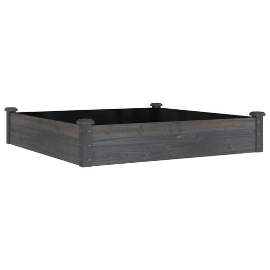 ComfortXL - Grand carré potager bois massif avec doublure jardin gris 120x120cm – ComfortXL Outdoor Living - Image 2