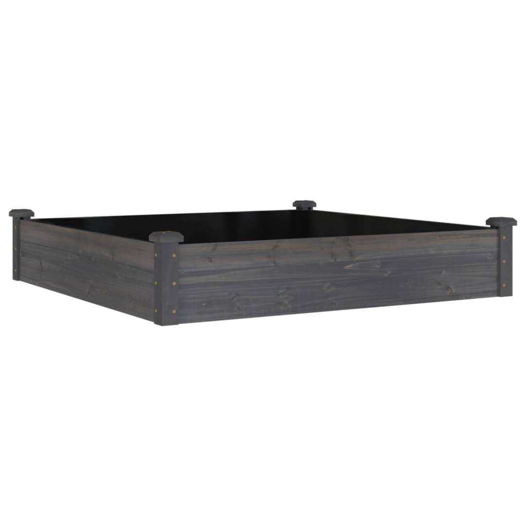 ComfortXL - Grand carré potager bois massif avec doublure jardin gris 120x120cm – ComfortXL Outdoor Living - Image 2