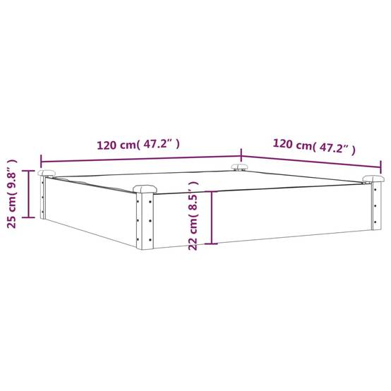ComfortXL - Grand carré potager bois massif avec doublure jardin gris 120x120cm – ComfortXL Outdoor Living - Image 8