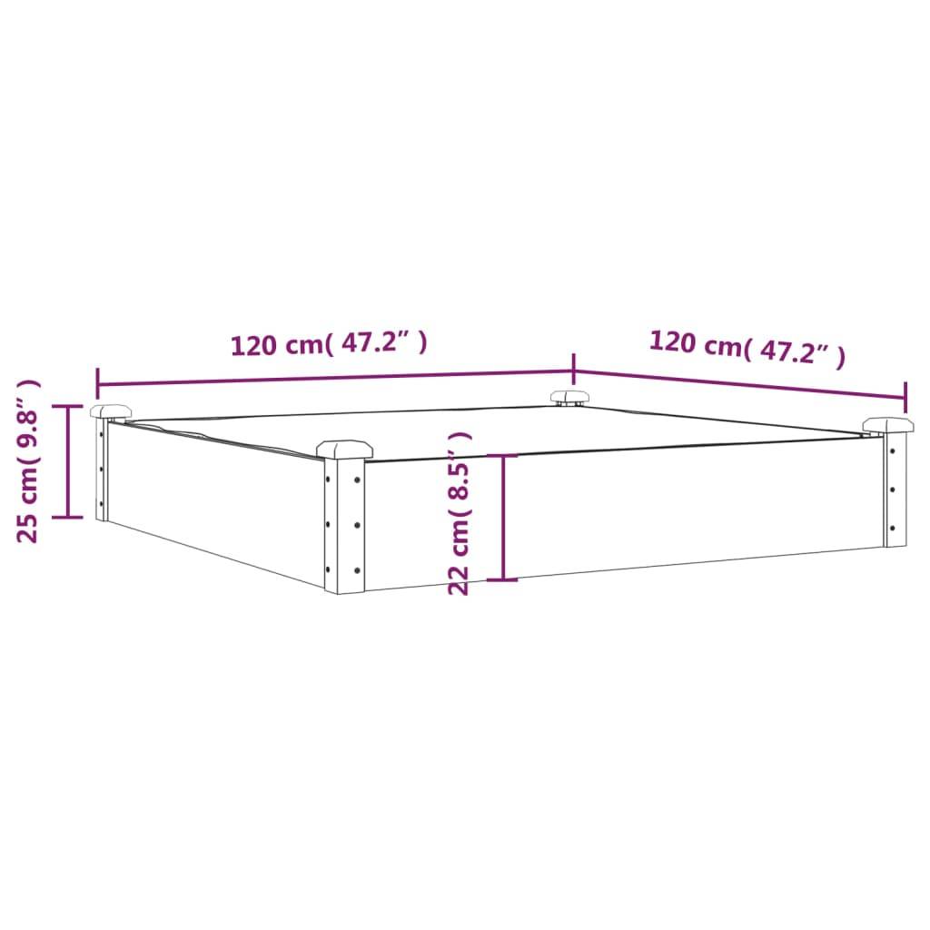 ComfortXL - Grand carré potager bois massif avec doublure jardin gris 120x120cm – ComfortXL Outdoor Living - Image 8