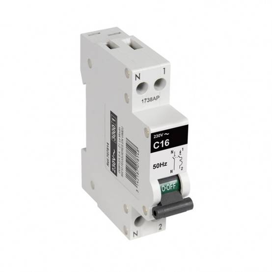 Disjoncteur 3KA Phase + Neutre 2 Ampères DEBFLEX Gris - 707501