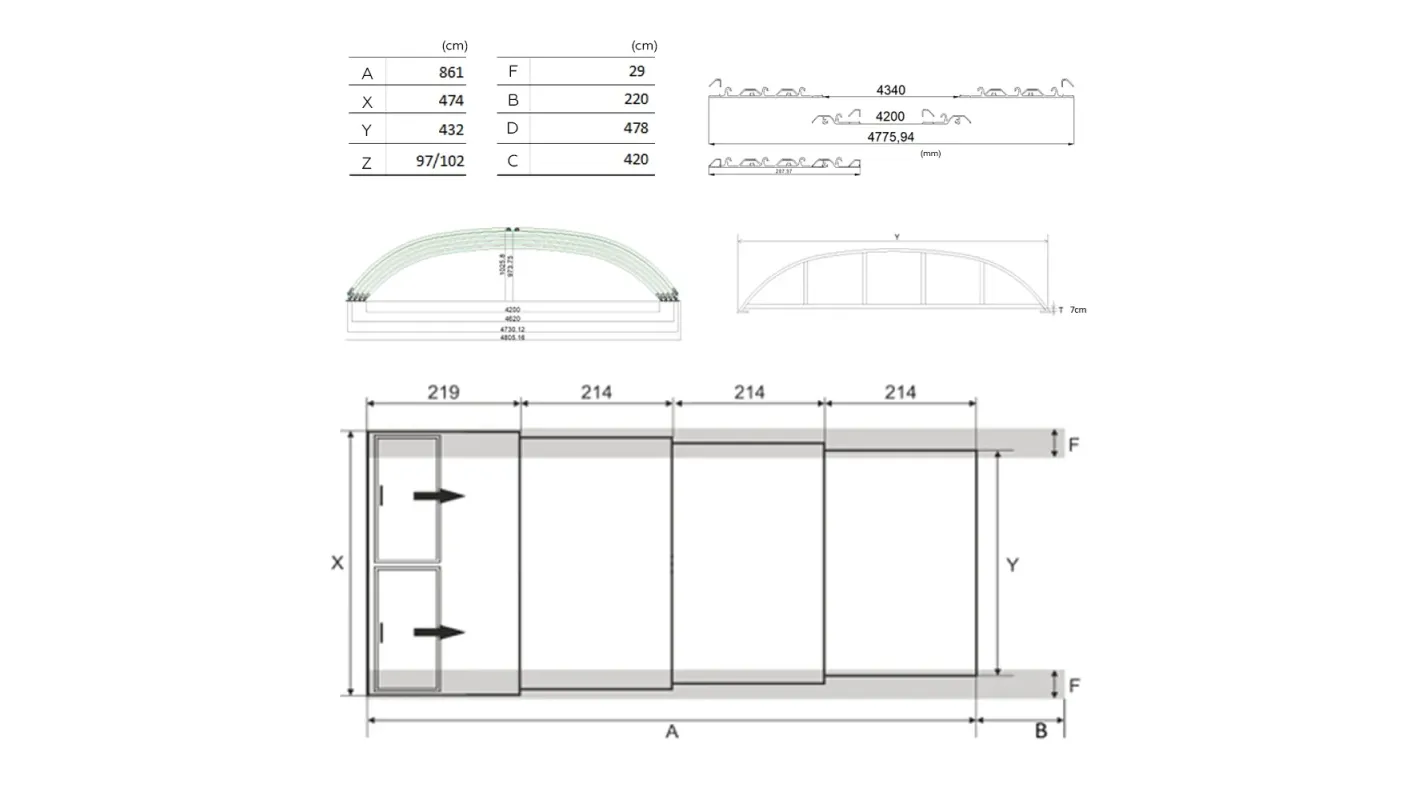 Altanka - Abri de piscine Horizon - 8,61x4,20 m - polycarbonate massif 3 mm - Couleur Ral7016 Graphite - ECO204 - Image 1