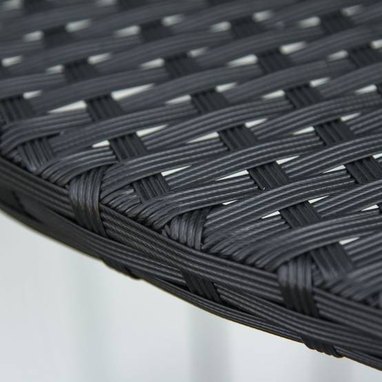ComfortXL - Table demi-lune Résine tressée Balcon Jardin Gain de place 100x50cm Noir - ComfortXL Outdoor Living - Image 10