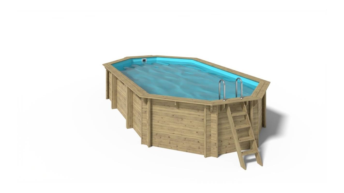 Altanka - Piscine en bois 7,57x4,07 - H.1,31 m fixations à sceller - BAS745OSPI - Image 10