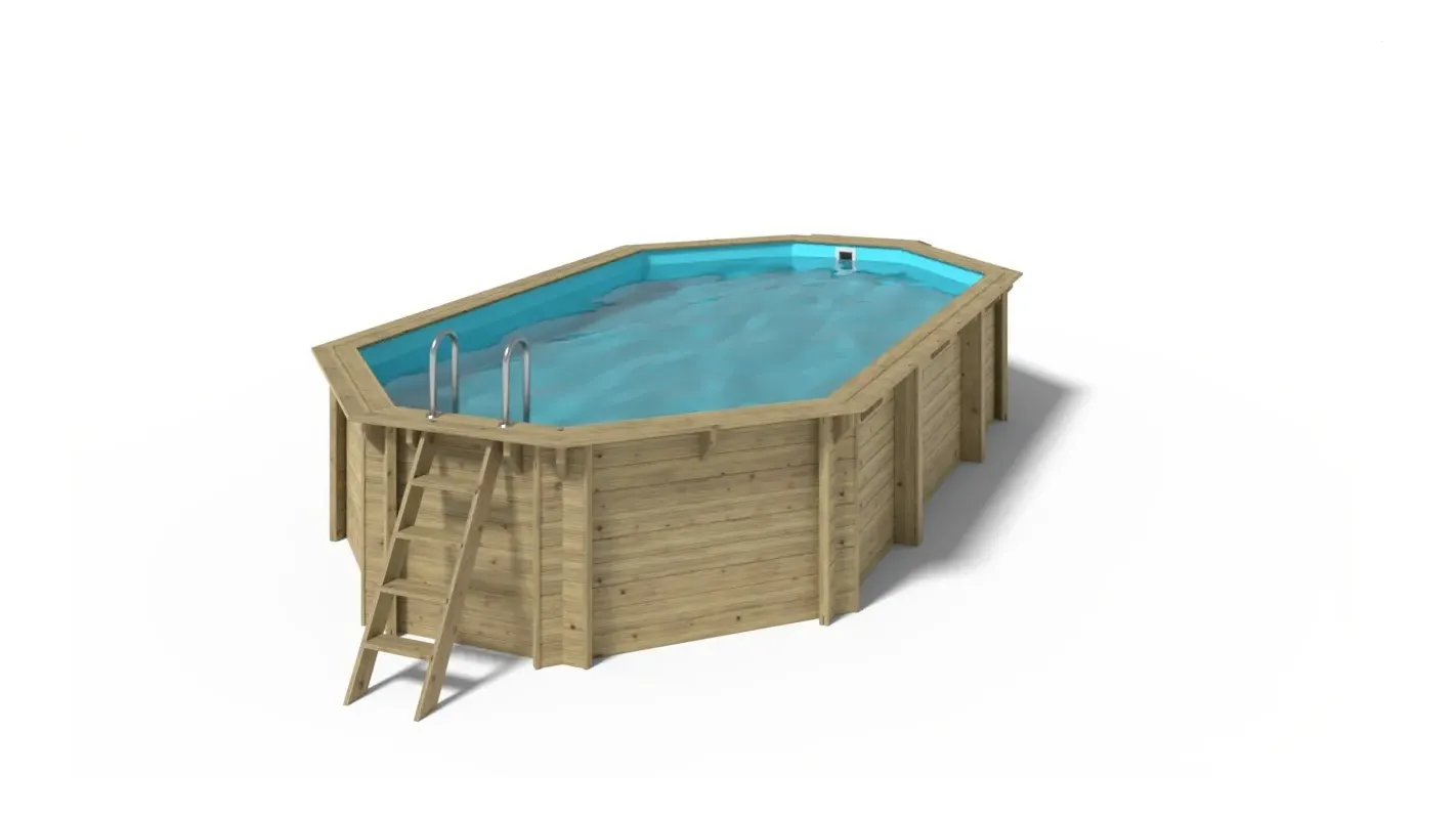 Altanka - Piscine en bois 7,57x4,07 - H.1,31 m fixations à sceller - BAS745OSPI - Image 3