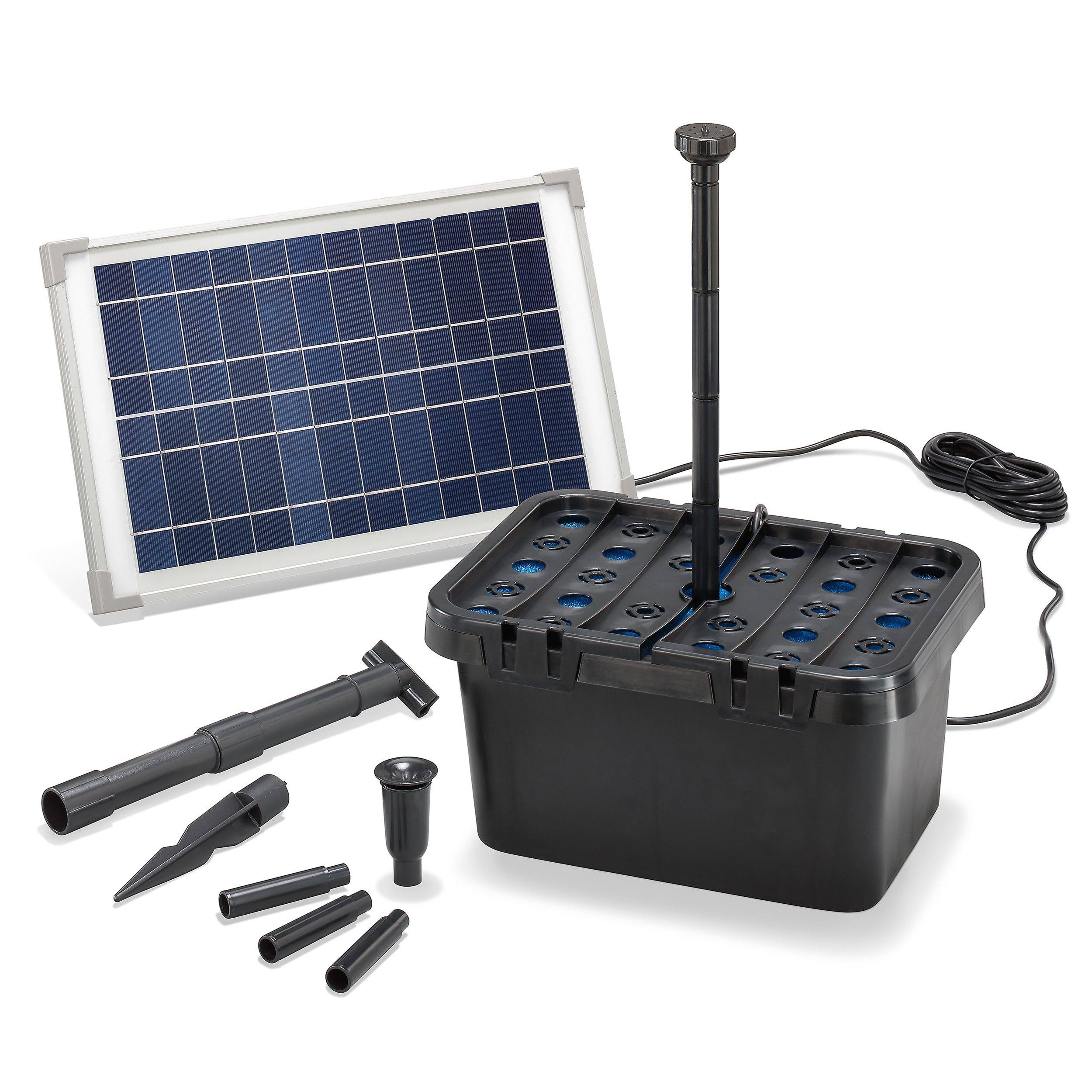 Filtre de bassin solaire Professional 12W 650 l/h Pompe de bassin de jardin esotec 100901 - Image 1