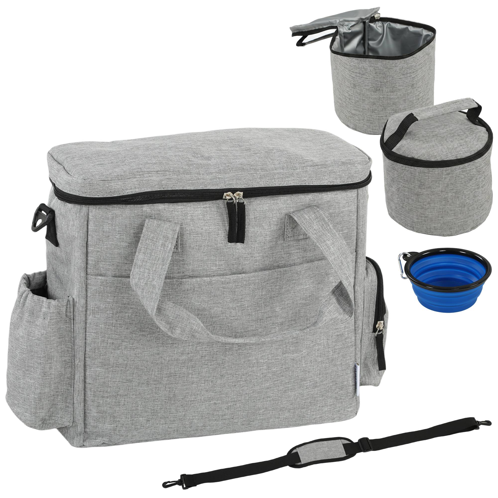 Sac transport chien tissu voyages poches multiples sacs nourriture bol gris clair - ComfortXL Outdoor Living - Image 8