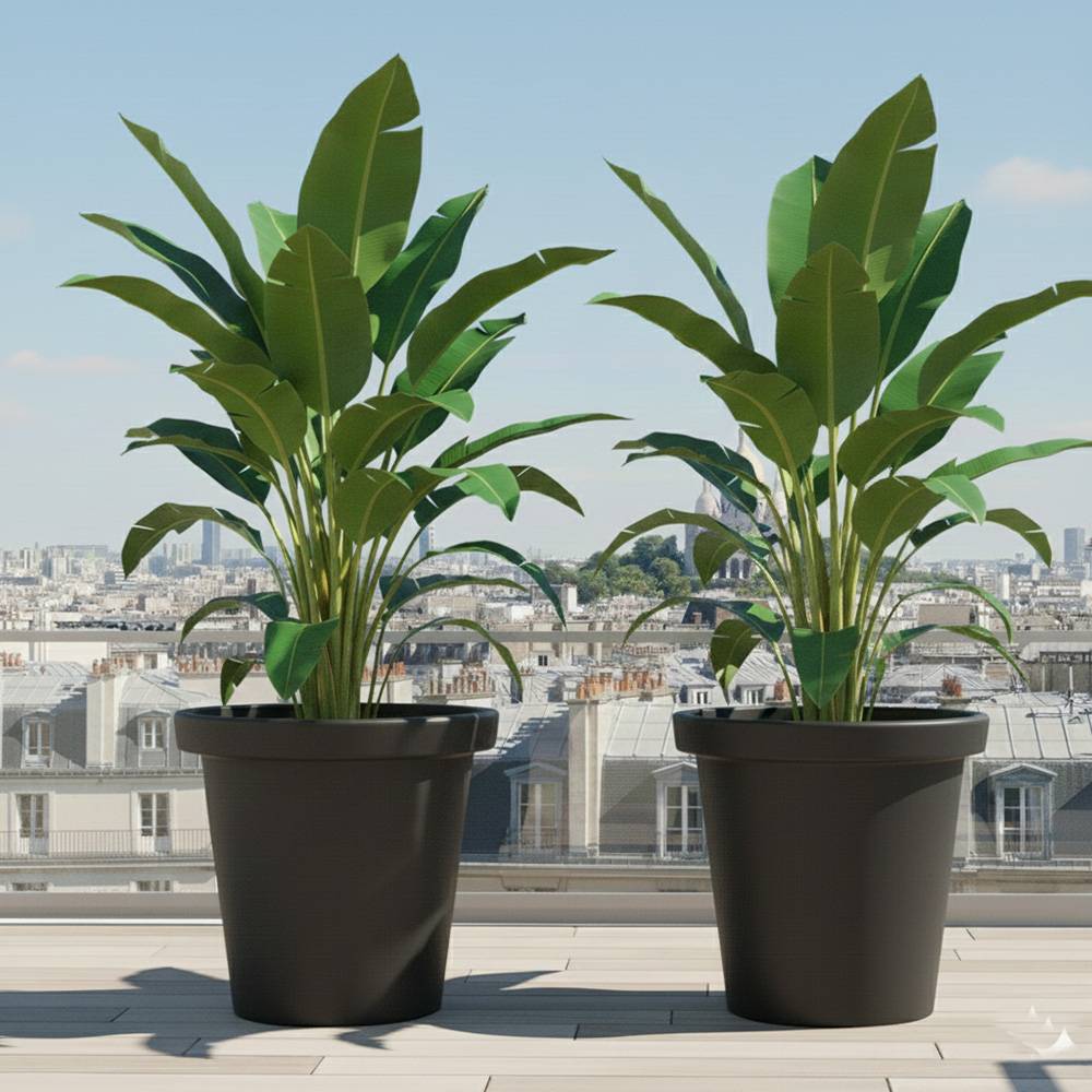 Plast'Up Rotomoulage - Pot de fleurs rond xxl delight 420l- lot de 2 - plast'up rotomoulage - Image 2