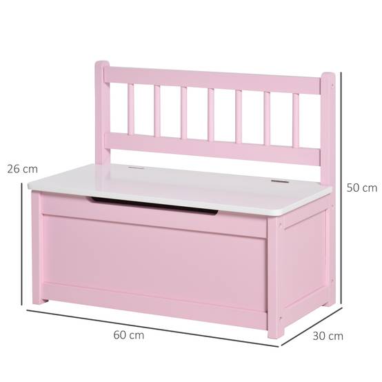 Banc coffre rose et blanc couvercle amorti charge maximale 40 kg salle de jeu enfant 60 × 30 × 50 cm - Image 5