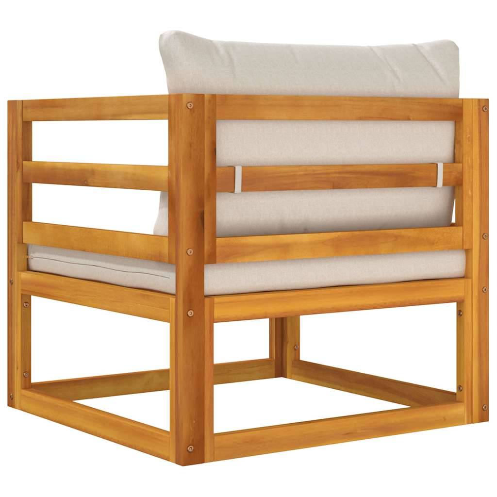 Fauteuil de Jardin Bas en Bois d'Acacia Durable avec Dossier Confortable et Coussins Gris – ComfortXL Outdoor Living - Image 6