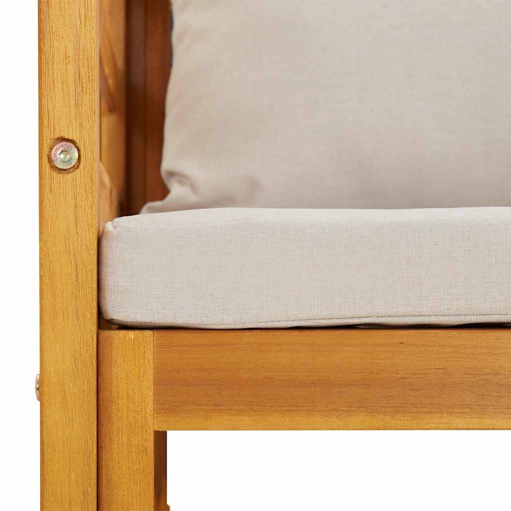 Fauteuil de Jardin Bas en Bois d'Acacia Durable avec Dossier Confortable et Coussins Gris – ComfortXL Outdoor Living - Image 7