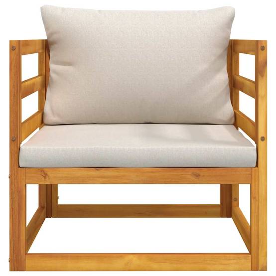 Fauteuil de Jardin Bas en Bois d'Acacia Durable avec Dossier Confortable et Coussins Gris – ComfortXL Outdoor Living - Image 4