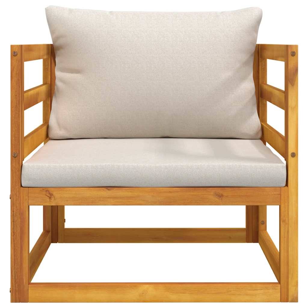 Fauteuil de Jardin Bas en Bois d'Acacia Durable avec Dossier Confortable et Coussins Gris – ComfortXL Outdoor Living - Image 4
