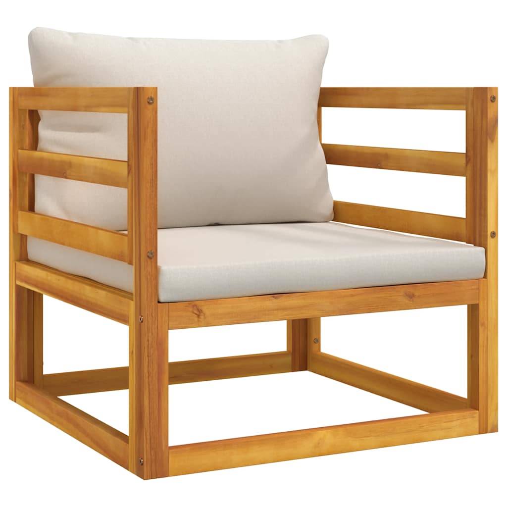 Fauteuil de Jardin Bas en Bois d'Acacia Durable avec Dossier Confortable et Coussins Gris – ComfortXL Outdoor Living - Image 2