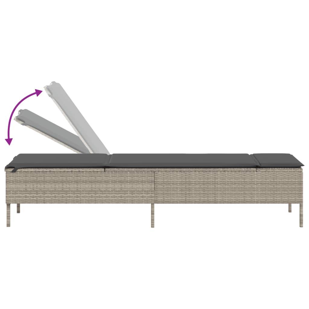Lot Lits de Soleil Résine Gris Clair 5 Positions Matelas Anthracite Piscine – ComfortXL Outdoor Living - Image 8