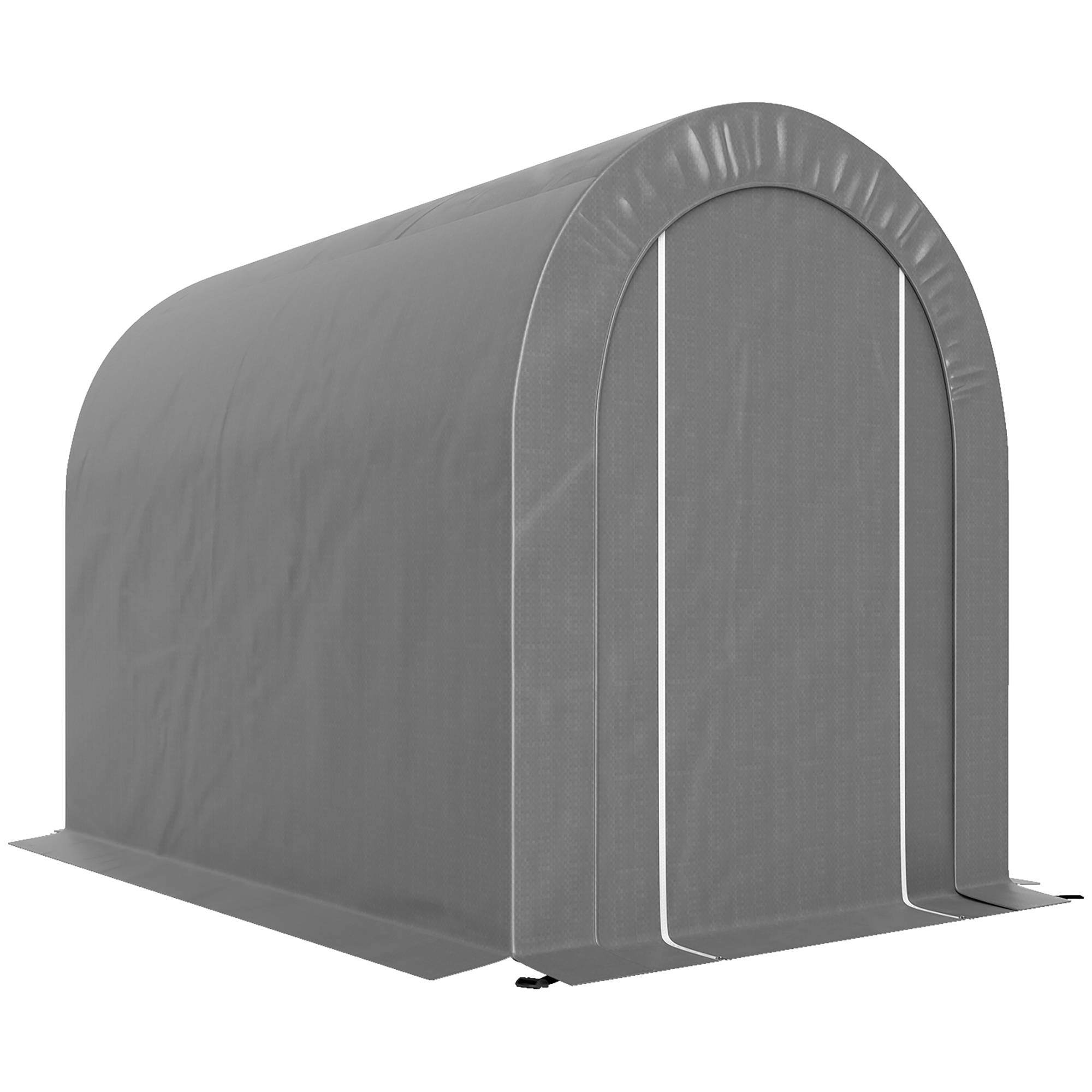 ComfortXL - Tente de stockage avec bâche PE pour jardin garage vélos étanche 239x159x190cm gris - ComfortXL Outdoor Living - Image 2