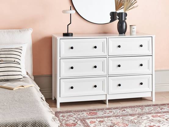 Beliani - Commode Panneau de particules de bois Blanc HAZELVALE - 120x45x80- Beliani - Image 1