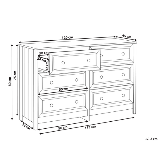 Beliani - Commode Panneau de particules de bois Blanc HAZELVALE - 120x45x80- Beliani - Image 3