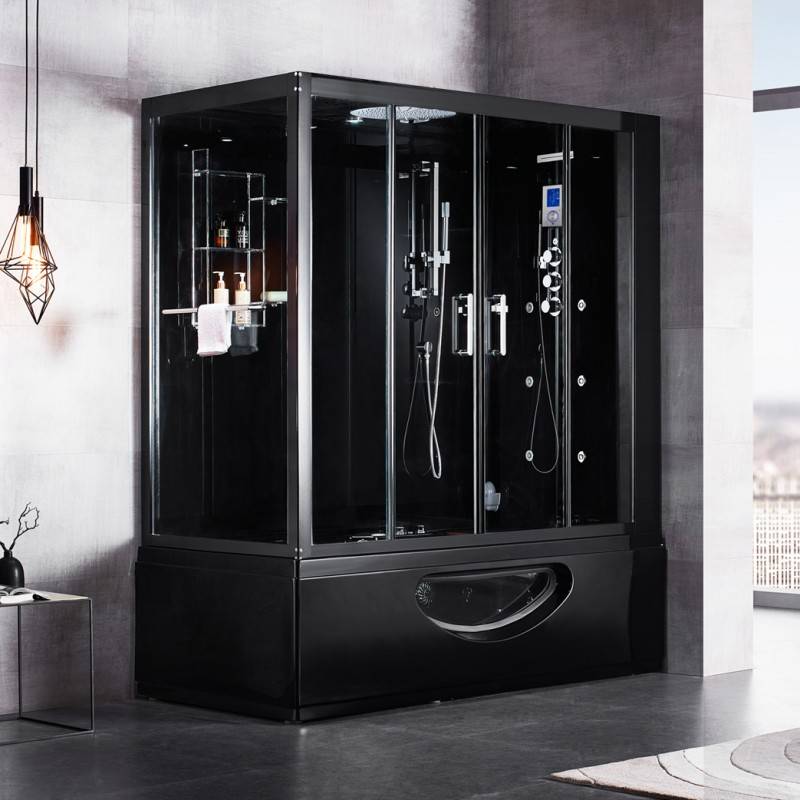 Combi Balneo douche Hammam CBH BLACK Archipel® 179x97 - DROITE - Image 1