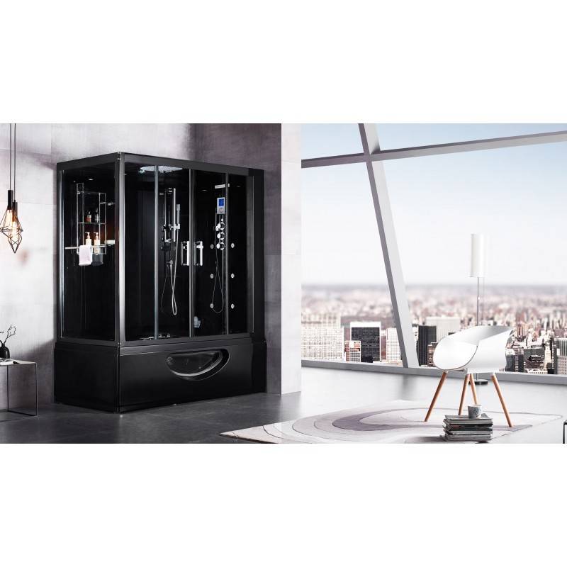 Combi Balneo douche Hammam CBH BLACK Archipel® 179x97 - DROITE - Image 4