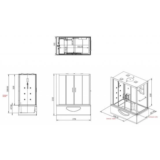 Combi Balneo douche Hammam CBH BLACK Archipel® 179x97 - DROITE - Image 6