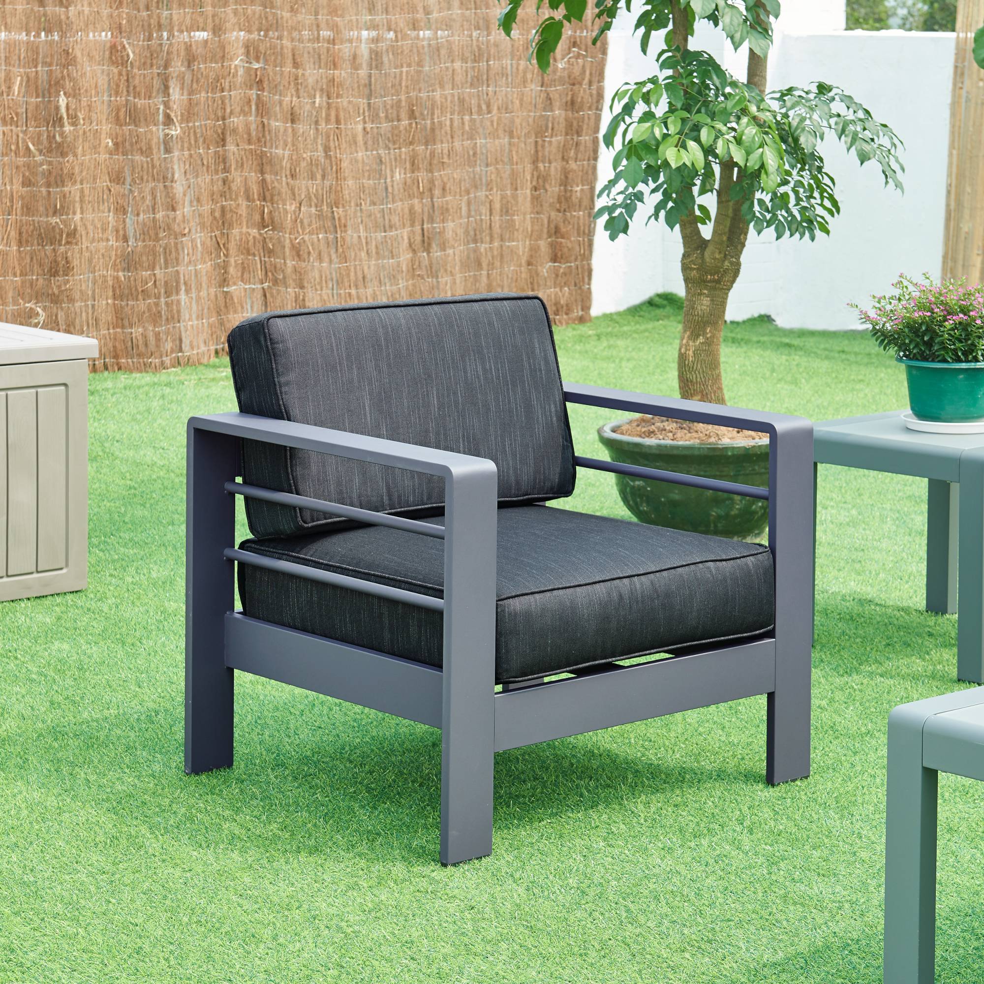 Casa.Pro - Fauteuil d'extérieur Avise 62 x 81 x 70 cm anthracite gris foncé casa.pro - Image 2