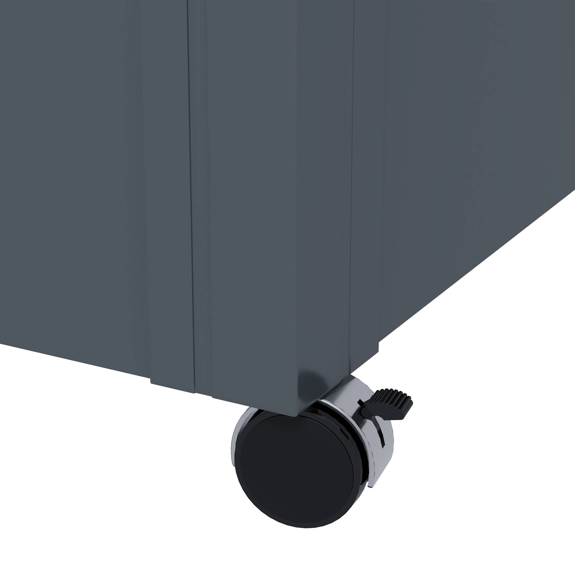 ComfortXL - Coffre de rangement jardin en acier galvanisé 311 L gris foncé 120 x 62 x 66 cm mobile et verrouillable - Image 9