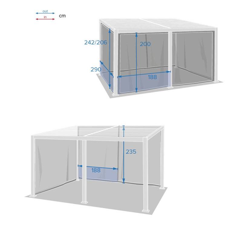 Hesperide - Moustiquaire pour pergola "Avila" graphite 4x3m en polyester Hespéride - Image 2