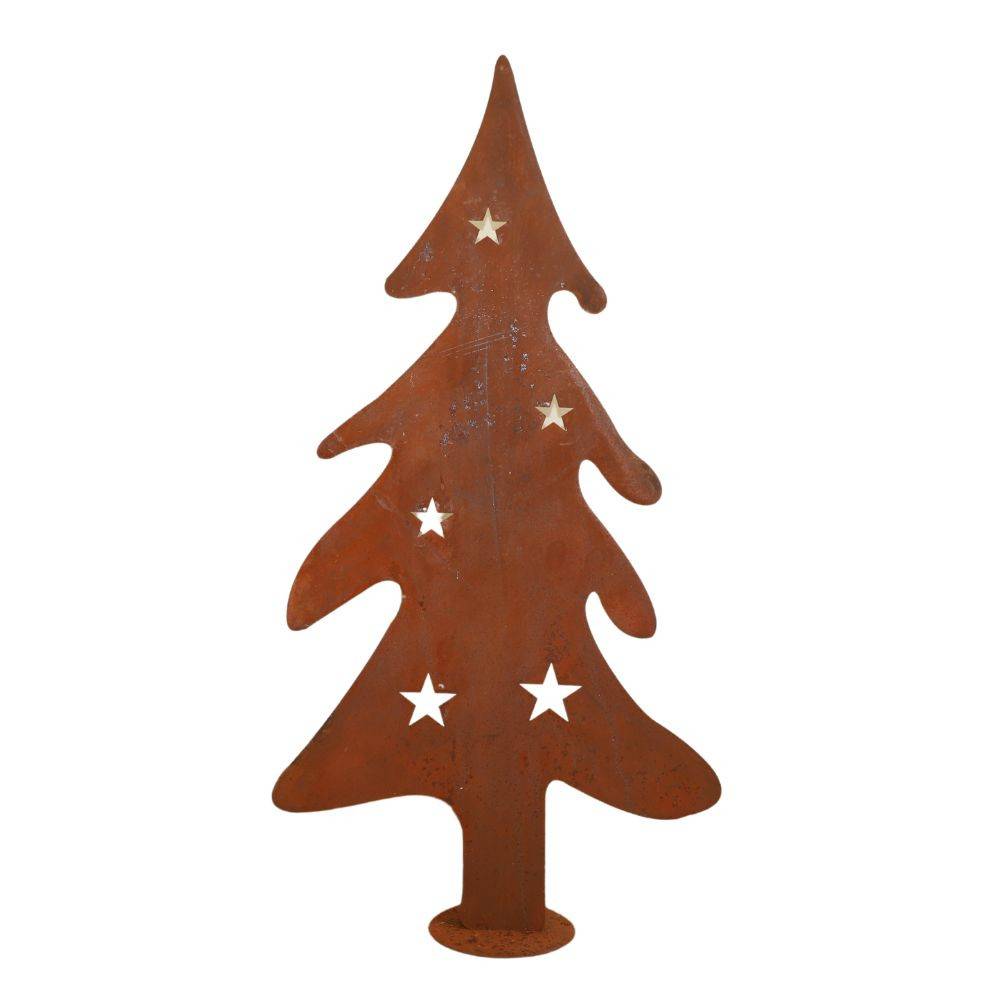 Chemin De Campagne - Sapin de Noël décoratif jardin extérieur métal rouillé marron 100cm Chemin de campagne - Image 1