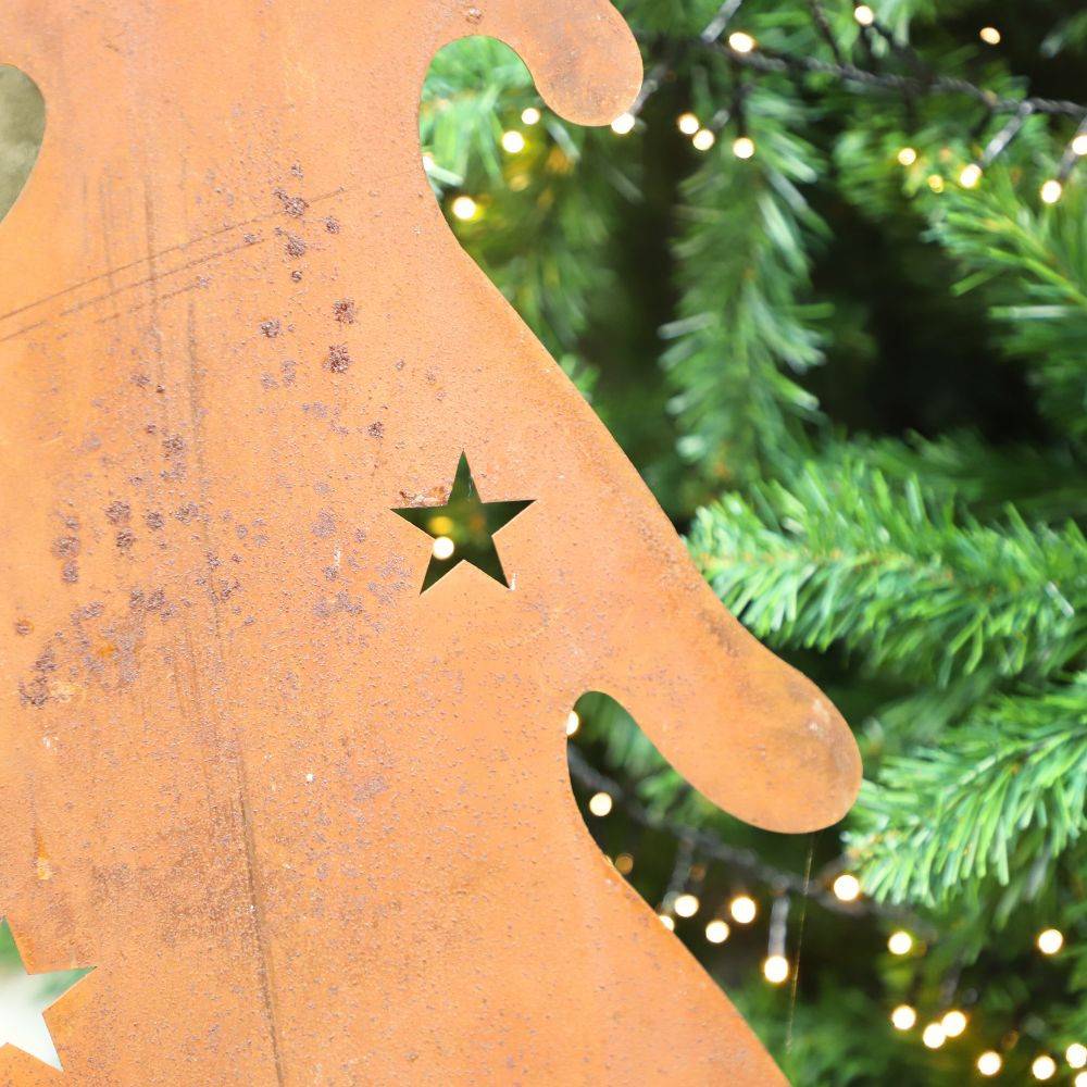 Chemin De Campagne - Sapin de Noël décoratif jardin extérieur métal rouillé marron 100cm Chemin de campagne - Image 3