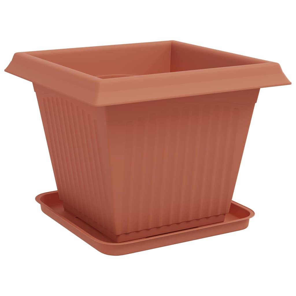 Vidaxl - Pots de plantes 6 pc Rouge brique Plastique vidaXL 3403295 - Image 6
