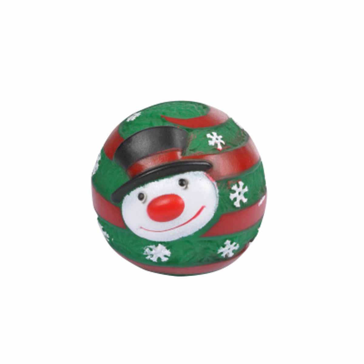 Balle pour Chien "Bonhomme de Neige" 9cm Vert - Image 2