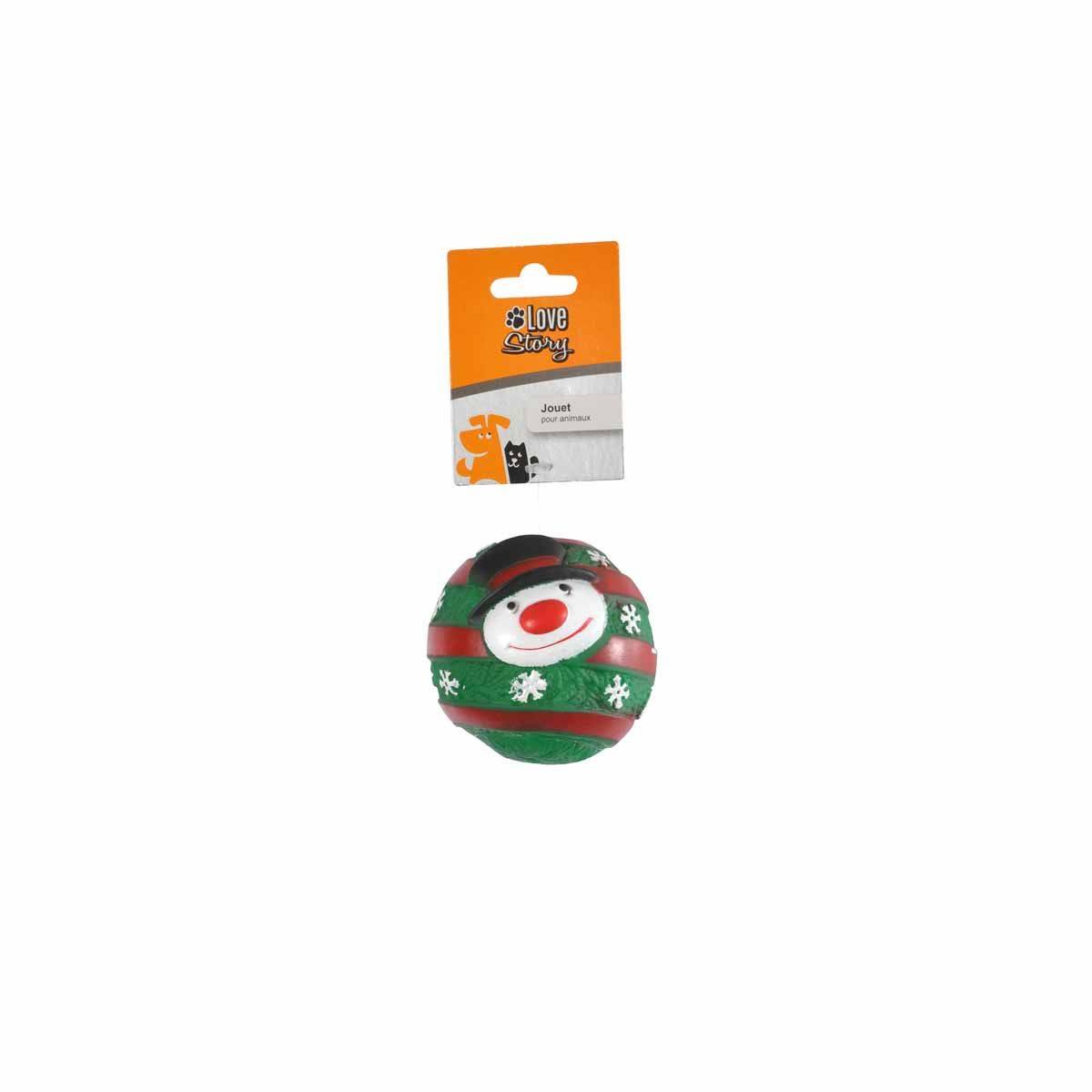 Balle pour Chien "Bonhomme de Neige" 9cm Vert - Image 3