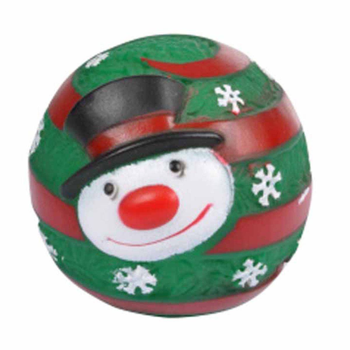 Balle pour Chien "Bonhomme de Neige" 9cm Vert - Image 1