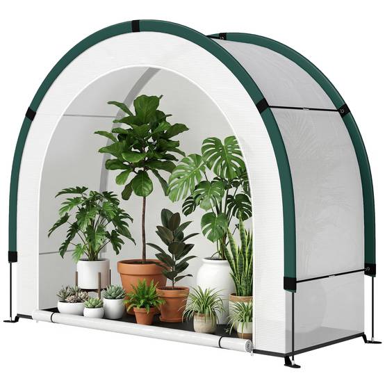 Serre de jardin pliable en PE et fibre de verre vert 200 x 80 x 164 cm - PANGIVO - Image 2