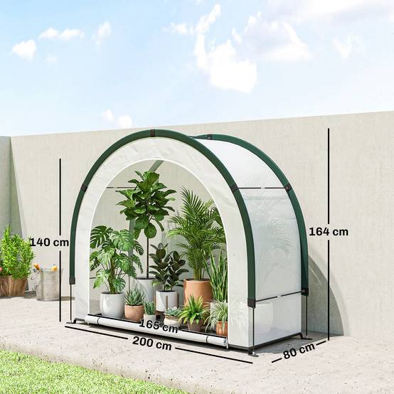 Serre de jardin pliable en PE et fibre de verre vert 200 x 80 x 164 cm - PANGIVO - Image 5