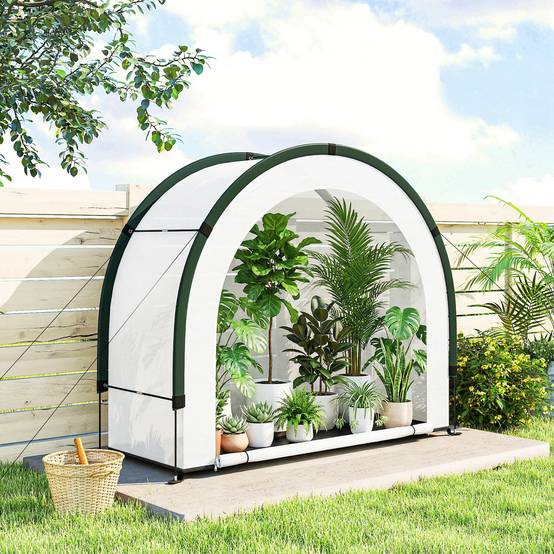 Serre de jardin pliable en PE et fibre de verre vert 200 x 80 x 164 cm - PANGIVO - Image 4