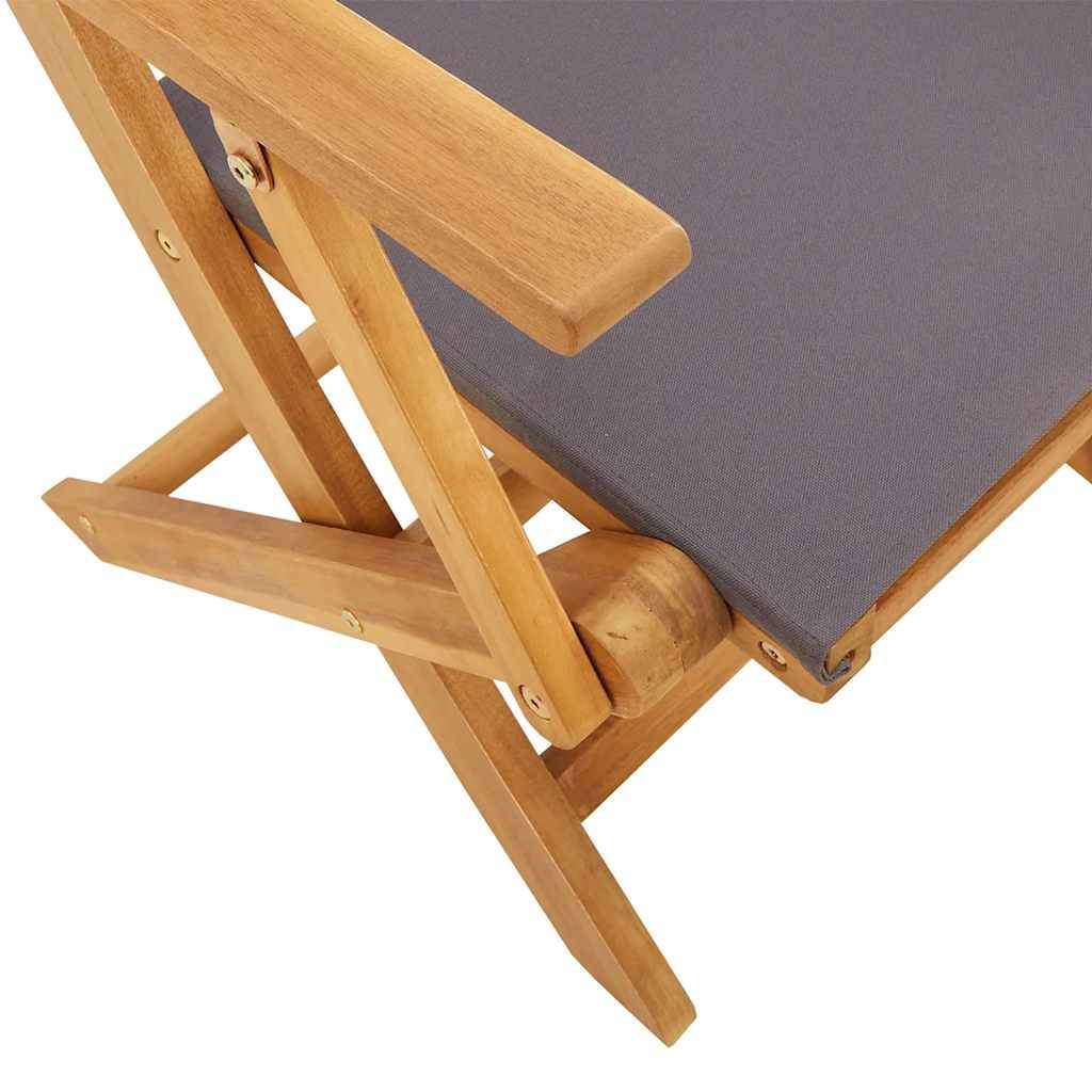 Vidaxl - Ensemble de bistro 3 pcs-Salons de jardin anthracite tissu et bois massif 474993 - Image 9