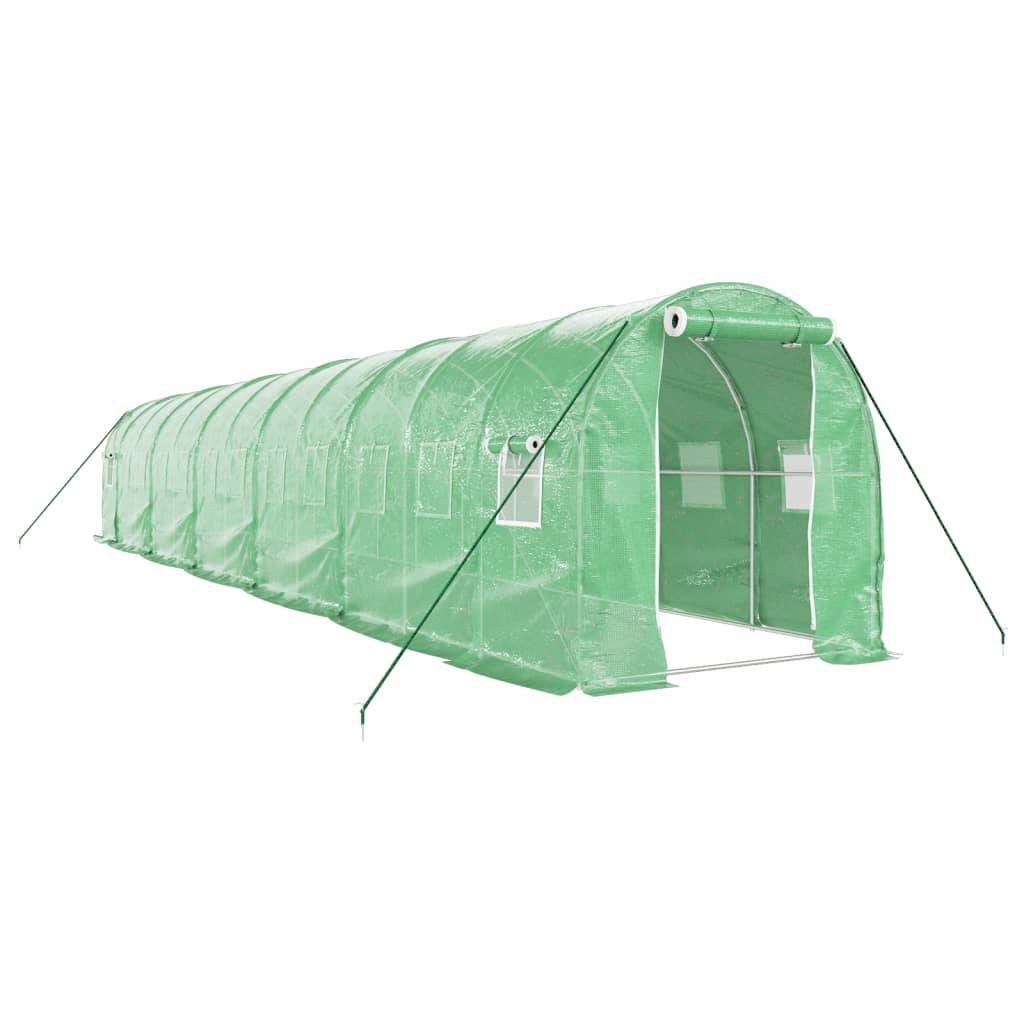 Serre de jardin 24m² - Serre de culture avec cadre en acier vert 12x2x2 m MAISON CHIC - Image 1