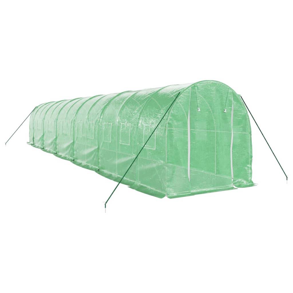 Serre de jardin 24m² - Serre de culture avec cadre en acier vert 12x2x2 m MAISON CHIC - Image 3